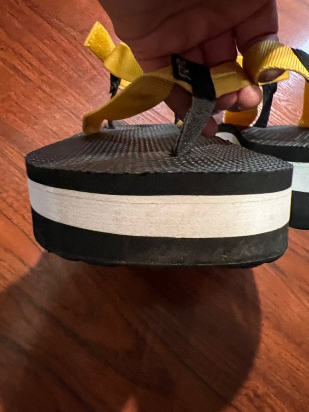 Teva Black Sandals with Yellow Straps - Picture 10 of 11
